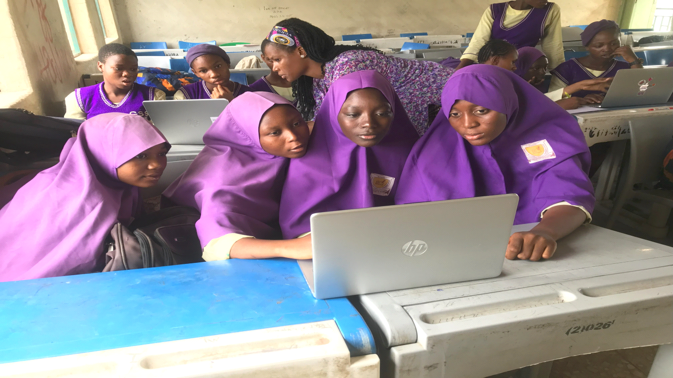 Students building a Mobile Calculator